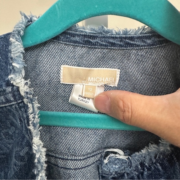 Michael Kors Empire Logo Print Denim Jacket size 12 kids - Picture 4 of 6